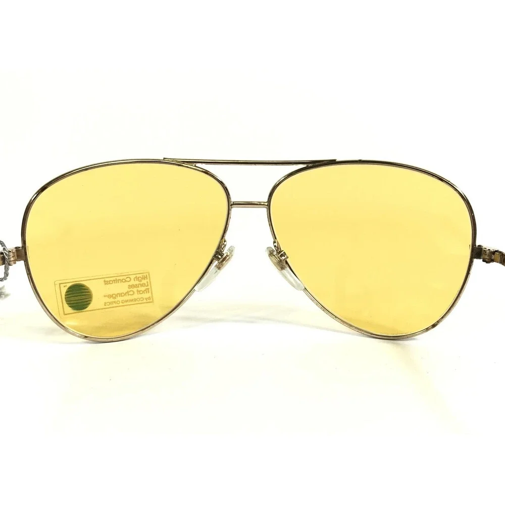 Vintage Serengeti Sunglasses Mens 5123S Kilimanjaro Gold Aviator Yellow